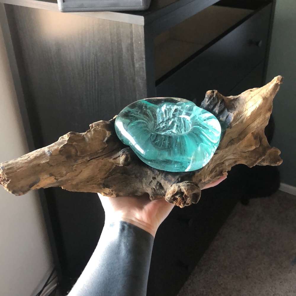 Blown Glass on Gamal Root Base